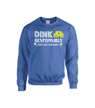 Load image into Gallery viewer, Pickleball Dink Responsibly Adult Crewneck Sweater
