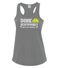 Load image into Gallery viewer, Pickleball Dink Responsibly Adult Ladies Tank
