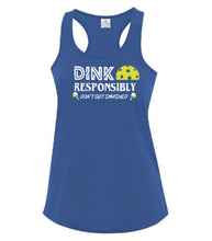Load image into Gallery viewer, Pickleball Dink Responsibly Adult Ladies Tank
