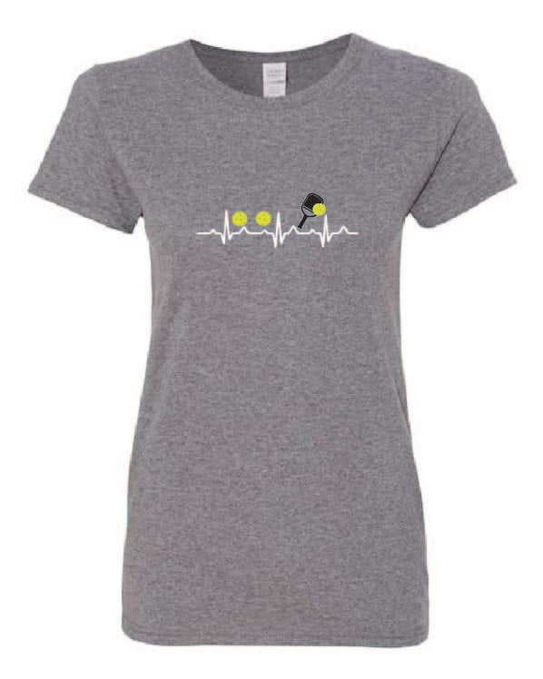 Pickleball Heart Rate Adult Ladies Tee