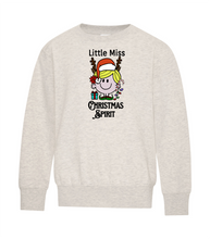 Load image into Gallery viewer, Little Miss Christmas Spirit Youth Crewneck
