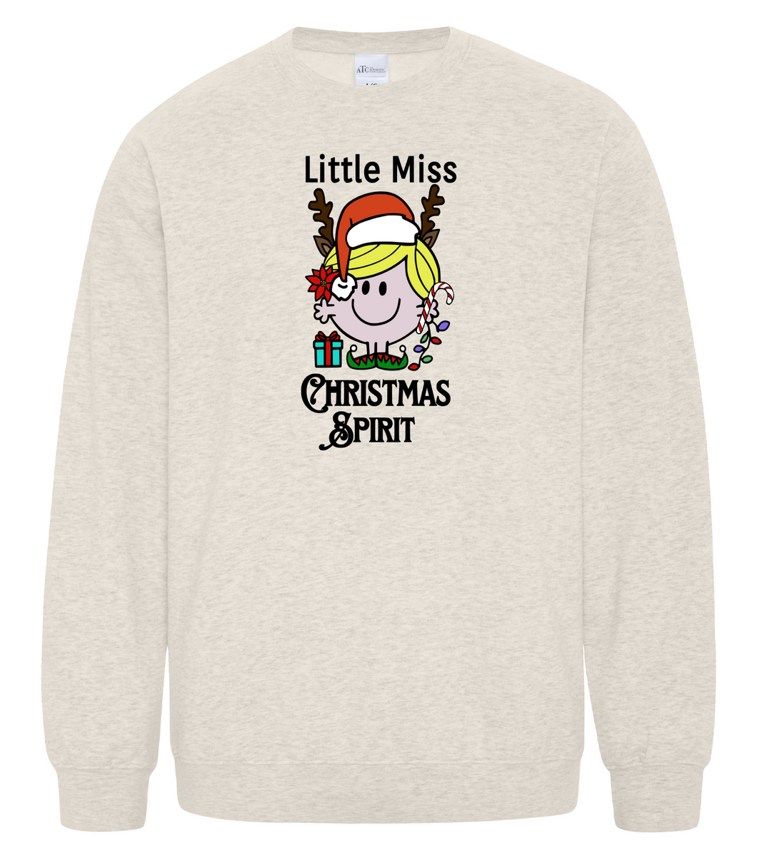 Little Miss Christmas Spirit Adult Crewneck