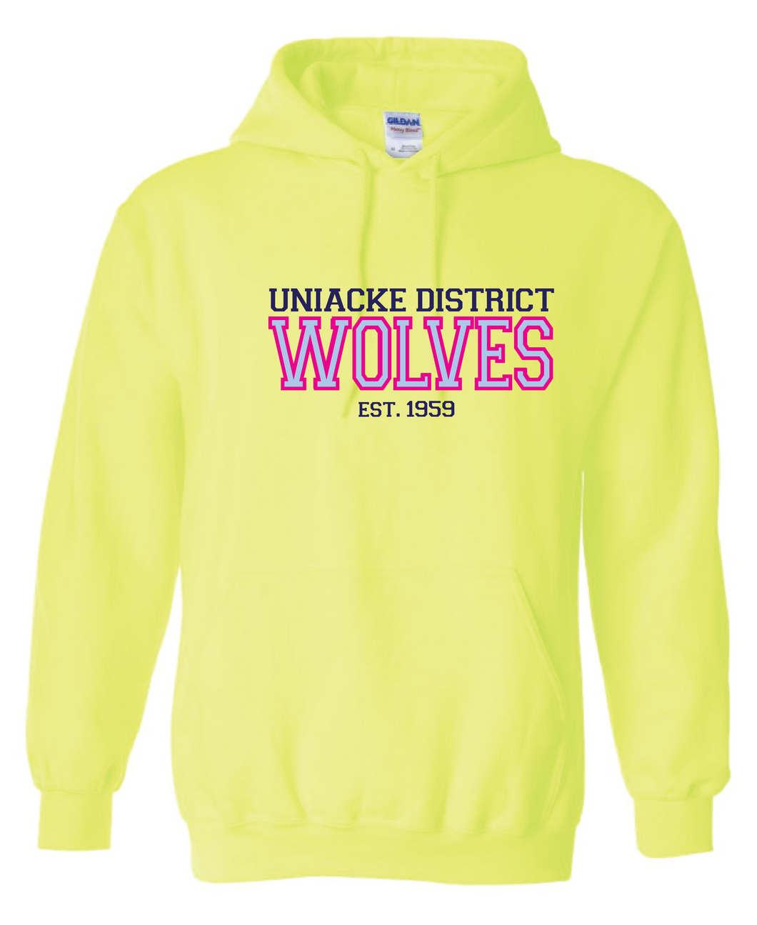 Wolves Twill Embroidered Adult Hoodie