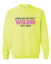 Load image into Gallery viewer, Wolves Twill Embroidered Adult Crewneck Sweatshirt
