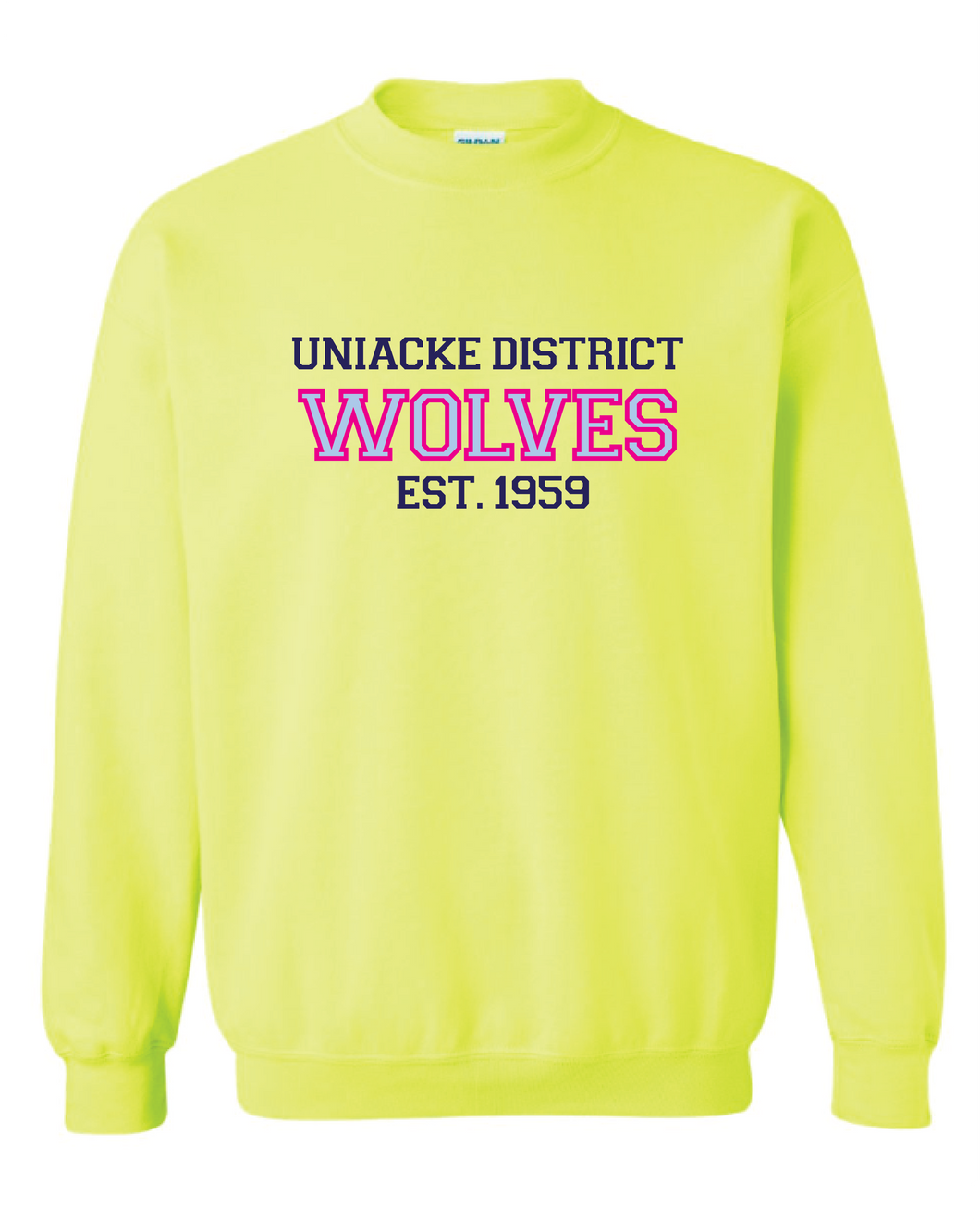 Wolves Twill Embroidered Adult Crewneck Sweatshirt