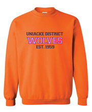 Load image into Gallery viewer, Wolves Twill Embroidered Adult Crewneck Sweatshirt
