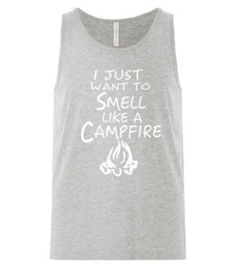 Smell Like A Campfire Tanks White Letters