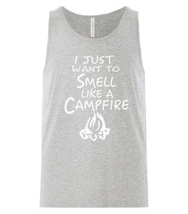 Smell Like A Campfire Tanks White Letters