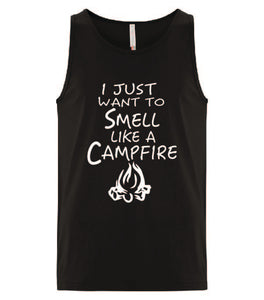 Smell Like A Campfire Tanks White Letters