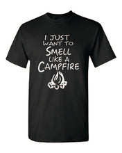 Load image into Gallery viewer, Smell Like A Campfire T-shirts Youth White Letters

