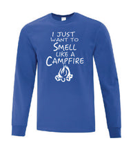 Load image into Gallery viewer, Smell Like A Campfire White Letters Long Sleeves
