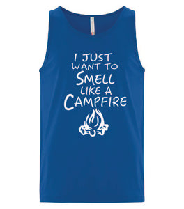 Smell Like A Campfire Tanks White Letters
