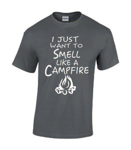 Smell Like A Campfire T-shirts White Letters