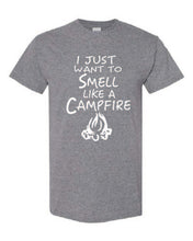 Load image into Gallery viewer, Smell Like A Campfire T-shirts Youth White Letters
