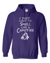 Load image into Gallery viewer, Smell Like A Campfire Hoodies Youth White Letters
