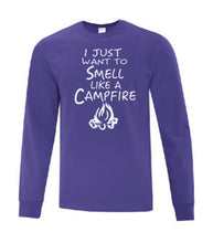 Load image into Gallery viewer, Smell Like A Campfire White Letters Long Sleeves
