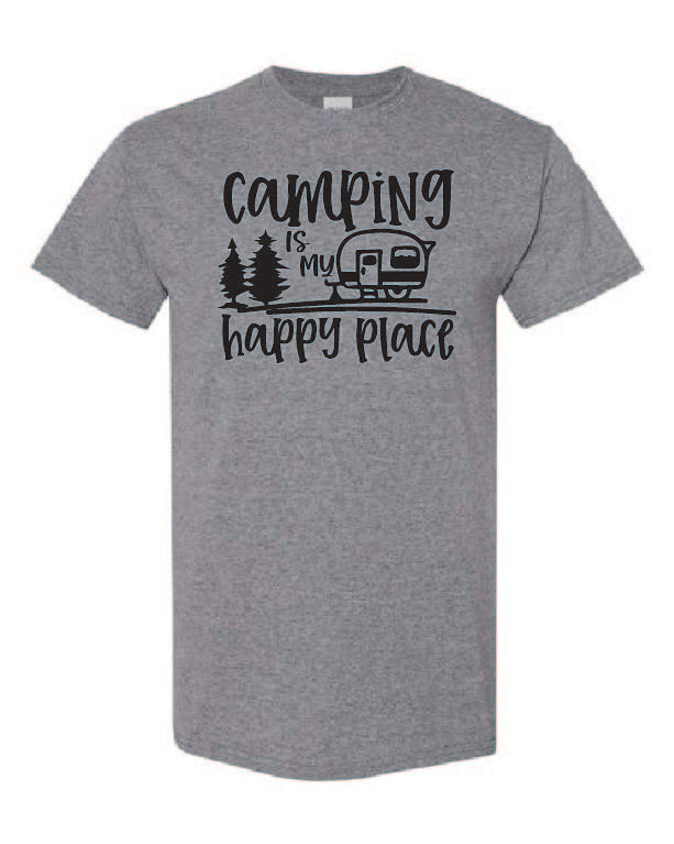 Camping is my Happy Place YOUTH and Adult T-shirts Clearance