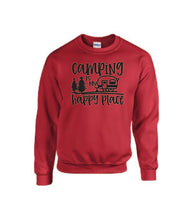 Load image into Gallery viewer, Camping Is My Happy Place Crewnecks
