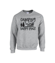 Load image into Gallery viewer, Camping Is My Happy Place Crewnecks
