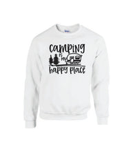 Load image into Gallery viewer, Camping Is My Happy Place Crewnecks
