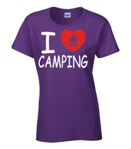I Love Camping Ladies T-shirts