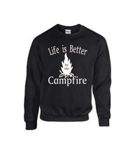 Load image into Gallery viewer, Life Is Better By The Campfire Crewnecks White Letters
