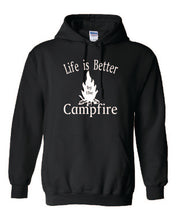 Load image into Gallery viewer, Life Is Better By The Campfire Youth Hoodies White Letters
