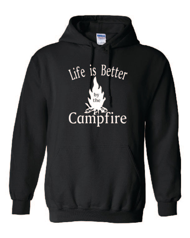 Life Is Better By The Campfire Youth Hoodies White Letters