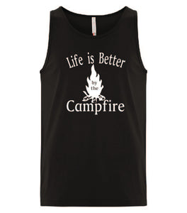 Life Is Better By The Campfire Tanks White Letters