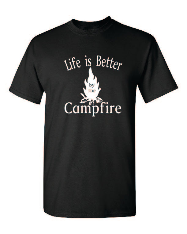 Life Is Better By The Campfire Youth T-shirt White Letters