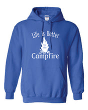 Load image into Gallery viewer, Life Is Better By The Campfire Youth Hoodies White Letters
