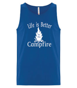 Life Is Better By The Campfire Tanks White Letters