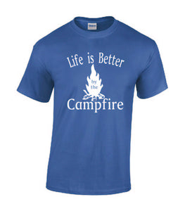 Life Is Better By The Campfire Youth T-shirt White Letters