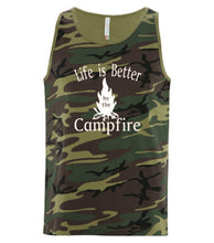 Load image into Gallery viewer, Life Is Better By The Campfire Tanks White Letters
