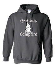 Load image into Gallery viewer, Life Is Better By The Campfire Youth Hoodies White Letters
