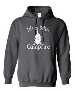 Life Is Better By The Campfire Youth Hoodies White Letters