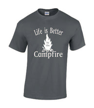 Load image into Gallery viewer, Life Is Better By The Campfire Youth T-shirt White Letters
