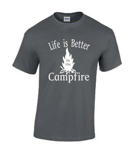 Life Is Better By The Campfire Youth T-shirt White Letters