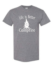 Load image into Gallery viewer, Life Is Better By The Campfire Youth T-shirt White Letters
