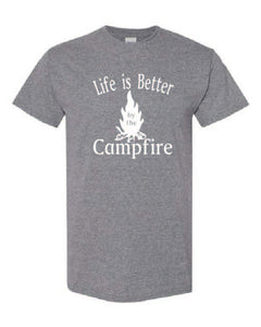 Life Is Better By The Campfire Youth T-shirt White Letters