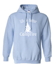 Load image into Gallery viewer, Life Is Better By The Campfire Youth Hoodies White Letters
