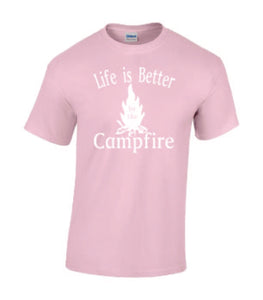 Life Is Better By The Campfire Youth T-shirt White Letters