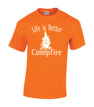 Load image into Gallery viewer, Life Is Better By The Campfire Youth T-shirt White Letters
