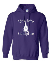 Load image into Gallery viewer, Life Is Better By The Campfire Youth Hoodies White Letters
