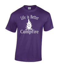 Load image into Gallery viewer, Life Is Better By The Campfire Youth T-shirt White Letters
