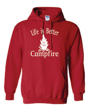 Load image into Gallery viewer, Life Is Better By The Campfire Youth Hoodies White Letters
