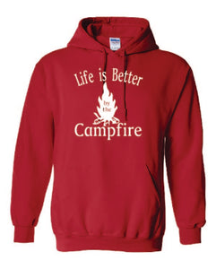 Life Is Better By The Campfire Youth Hoodies White Letters