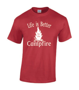 Life Is Better By The Campfire Youth T-shirt White Letters