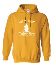 Load image into Gallery viewer, Life Is Better By The Campfire Youth Hoodies White Letters

