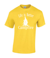 Load image into Gallery viewer, Life Is Better By The Campfire Youth T-shirt White Letters
